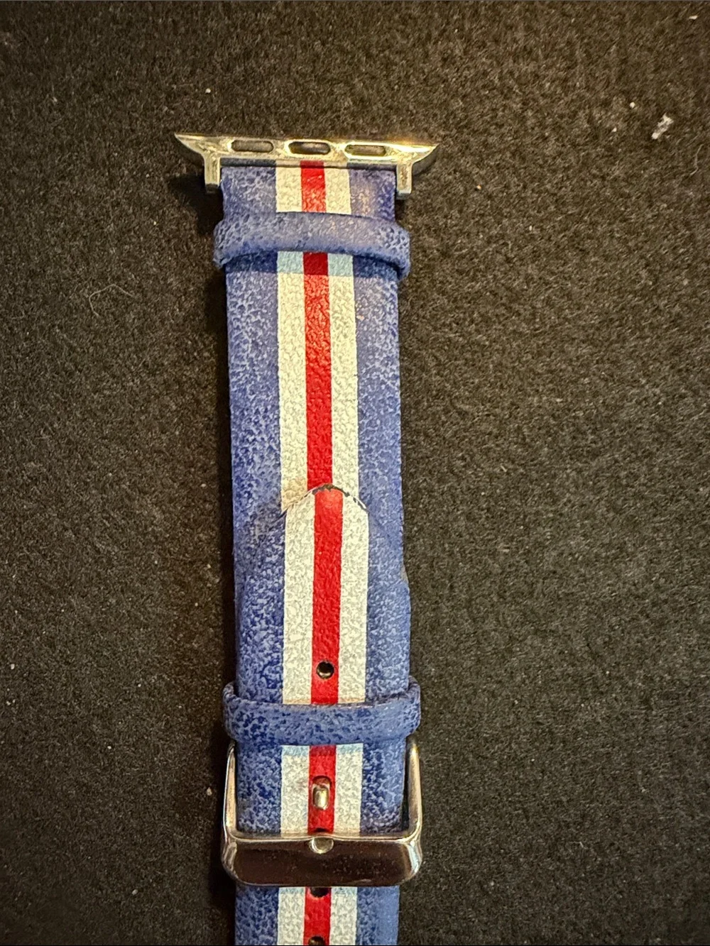 Apple Watch Blue, White & Red Nylon Watch Band